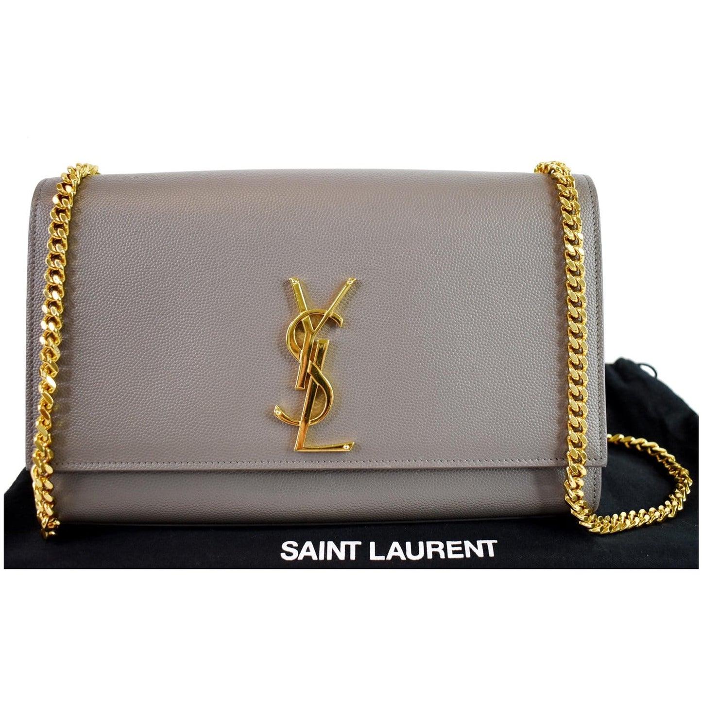 YSL Saint Laurent Saint Kate Crossbody Bag Grey Leather Medium