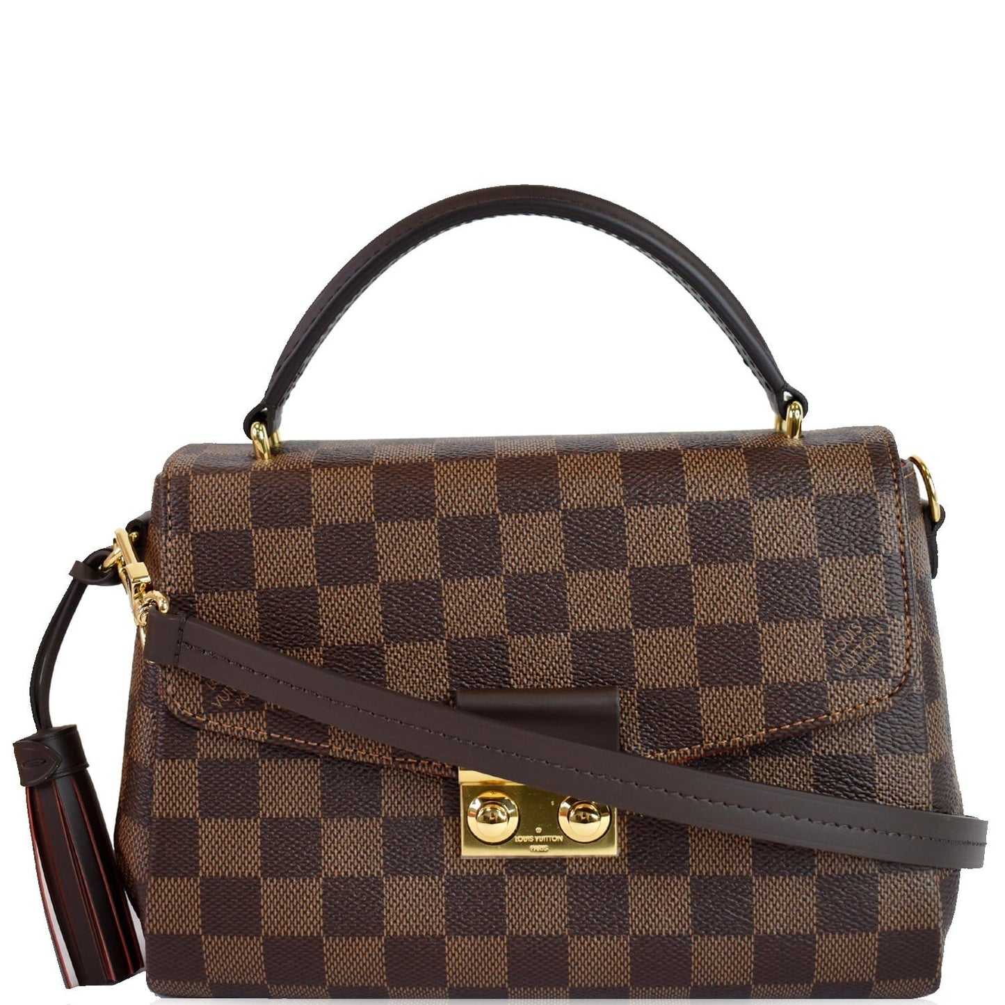 Louis Croisette Damier Ebene Crossbody Bag Brown