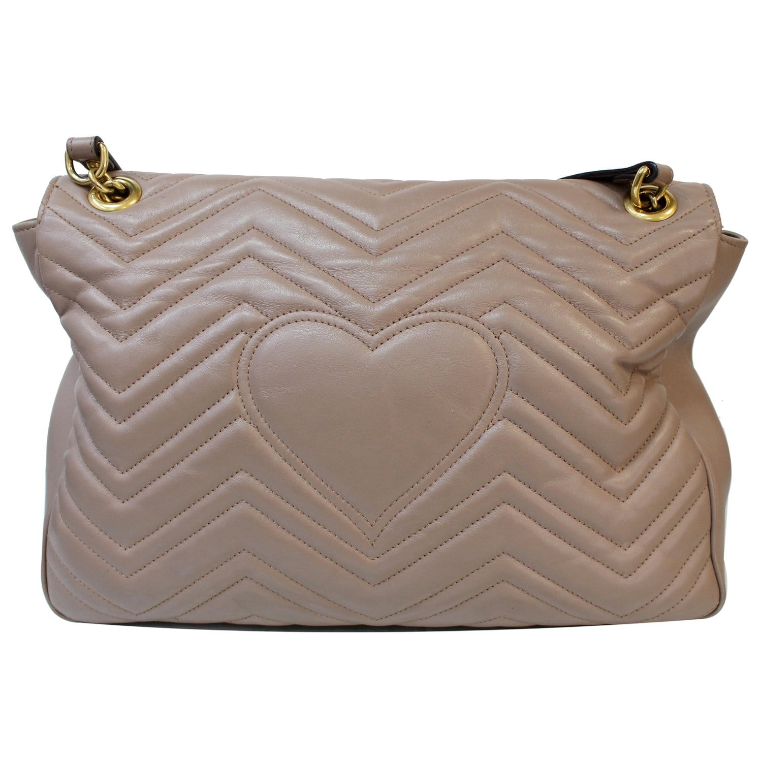 Gucci Marmont Calfskin Shoulder Bag Nude Matelasse Large