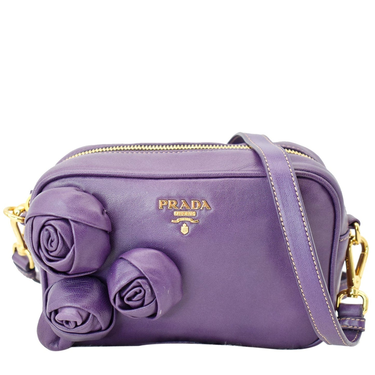 Prada Nappa Rose Crossbody Bag Viola Leather