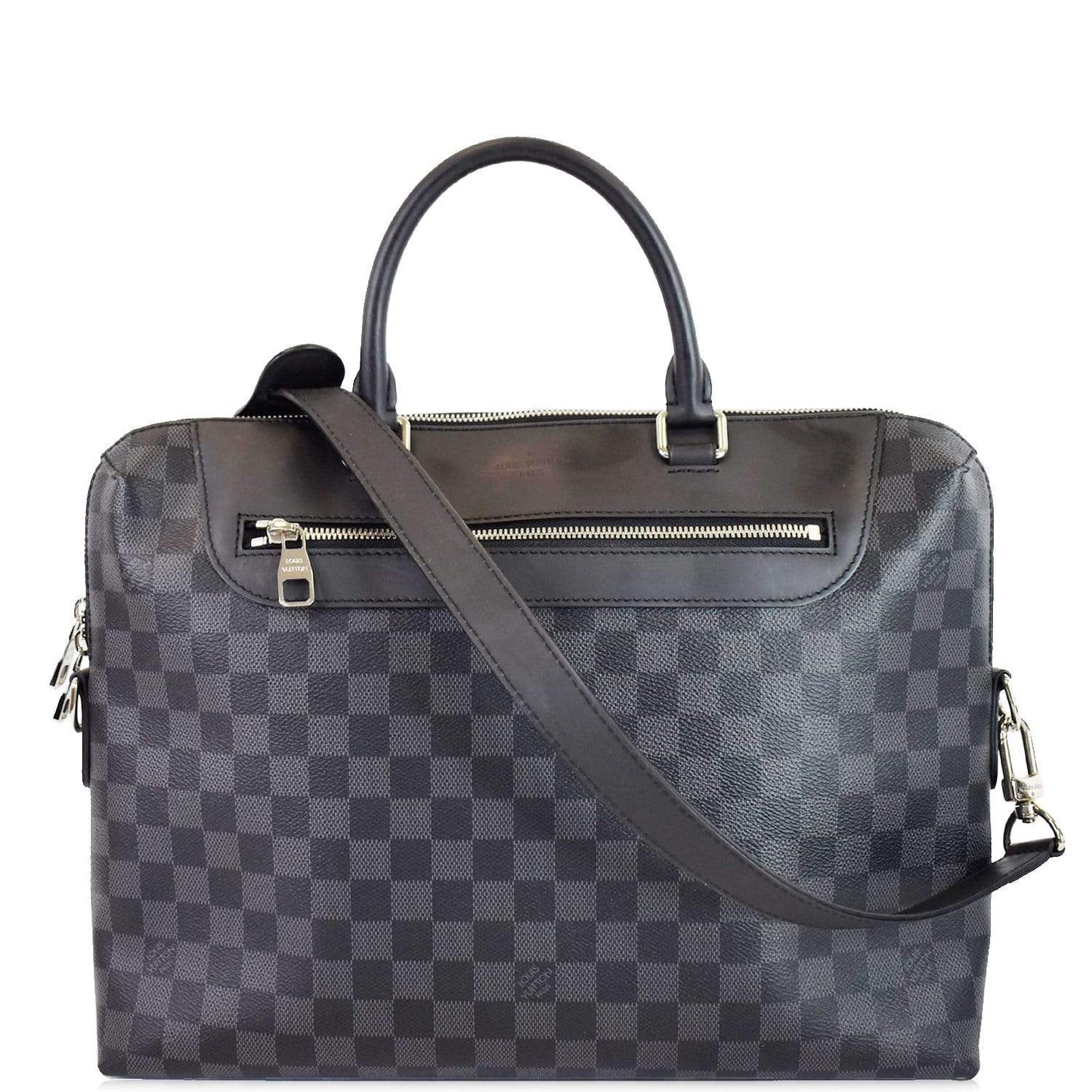 Louis Porte Documents Jour Graphite Briefcase Shoulder Black Shoulder Bag