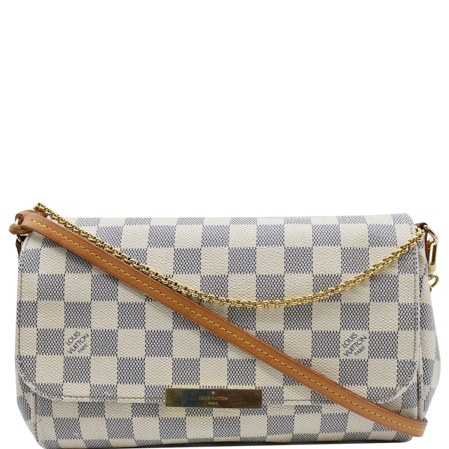 Louis Favorite Mm Damier Azur Crossbody Bag White