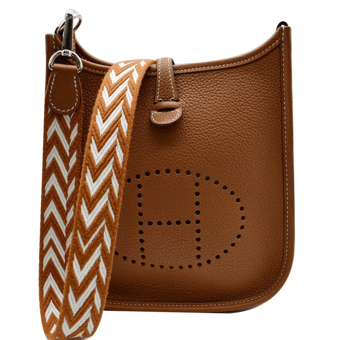 Hermes Evelyne Tpm Clemence Shoulder Bag Cuivre Leather