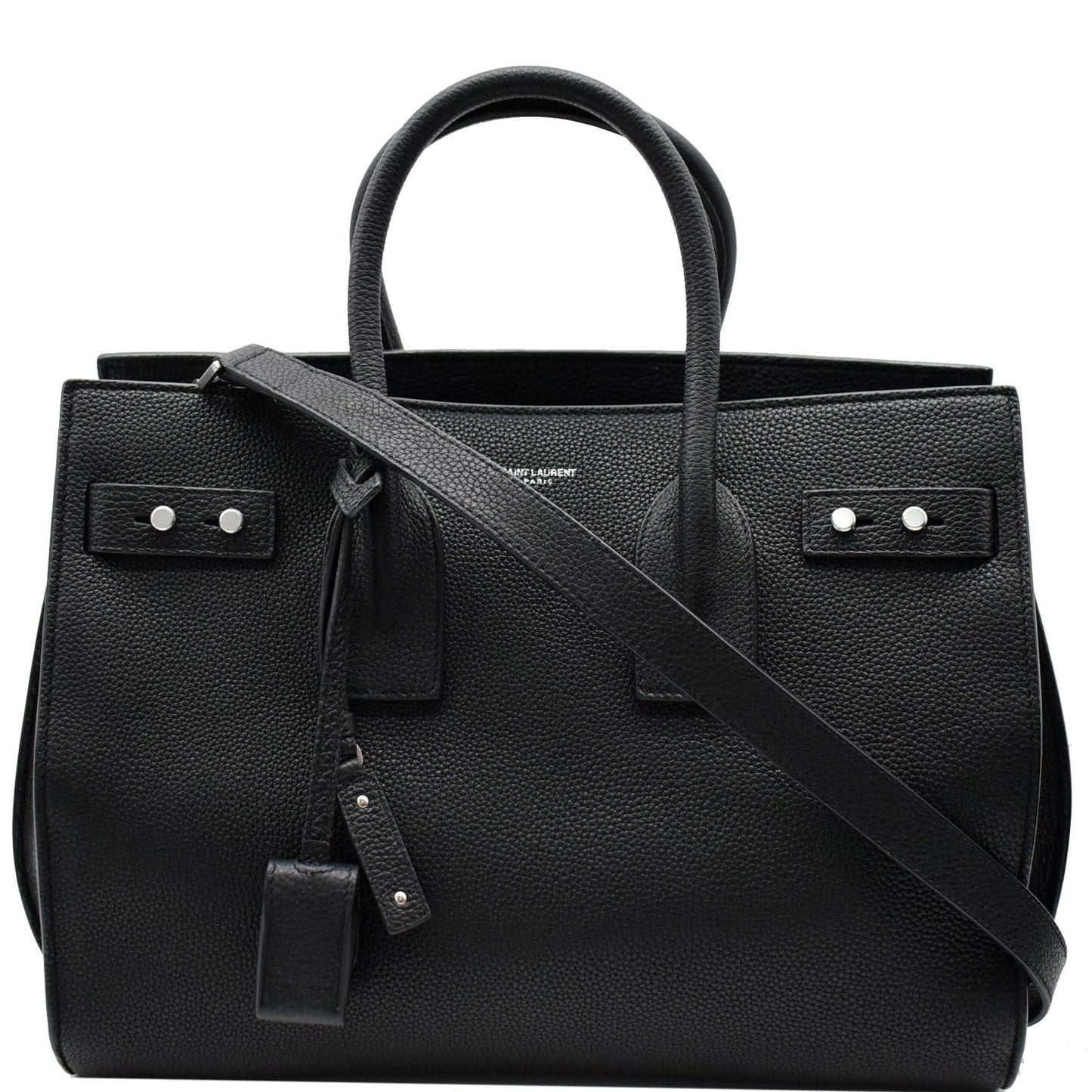 YSL Saint Laurent Saint Sac De Jour Grained Shoulder Bag Leather Black