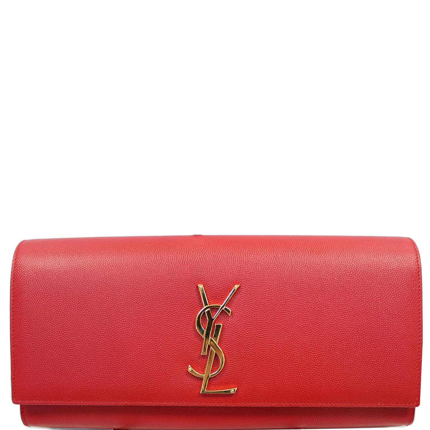 YSL Saint Laurent Saint Cassandre Grain De Poudre Clutch Red Clutch Bag