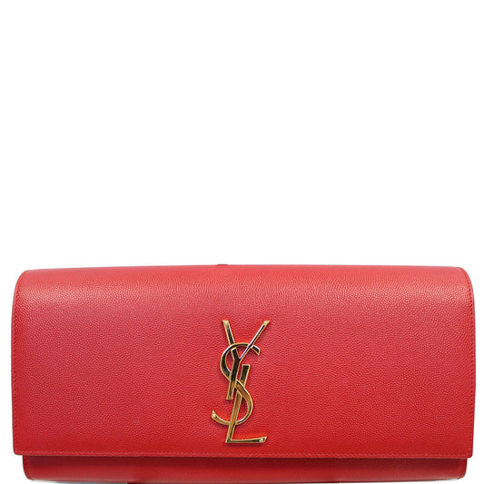 YSL Saint Laurent Saint Cassandre Grain De Poudre Clutch Red Clutch Bag