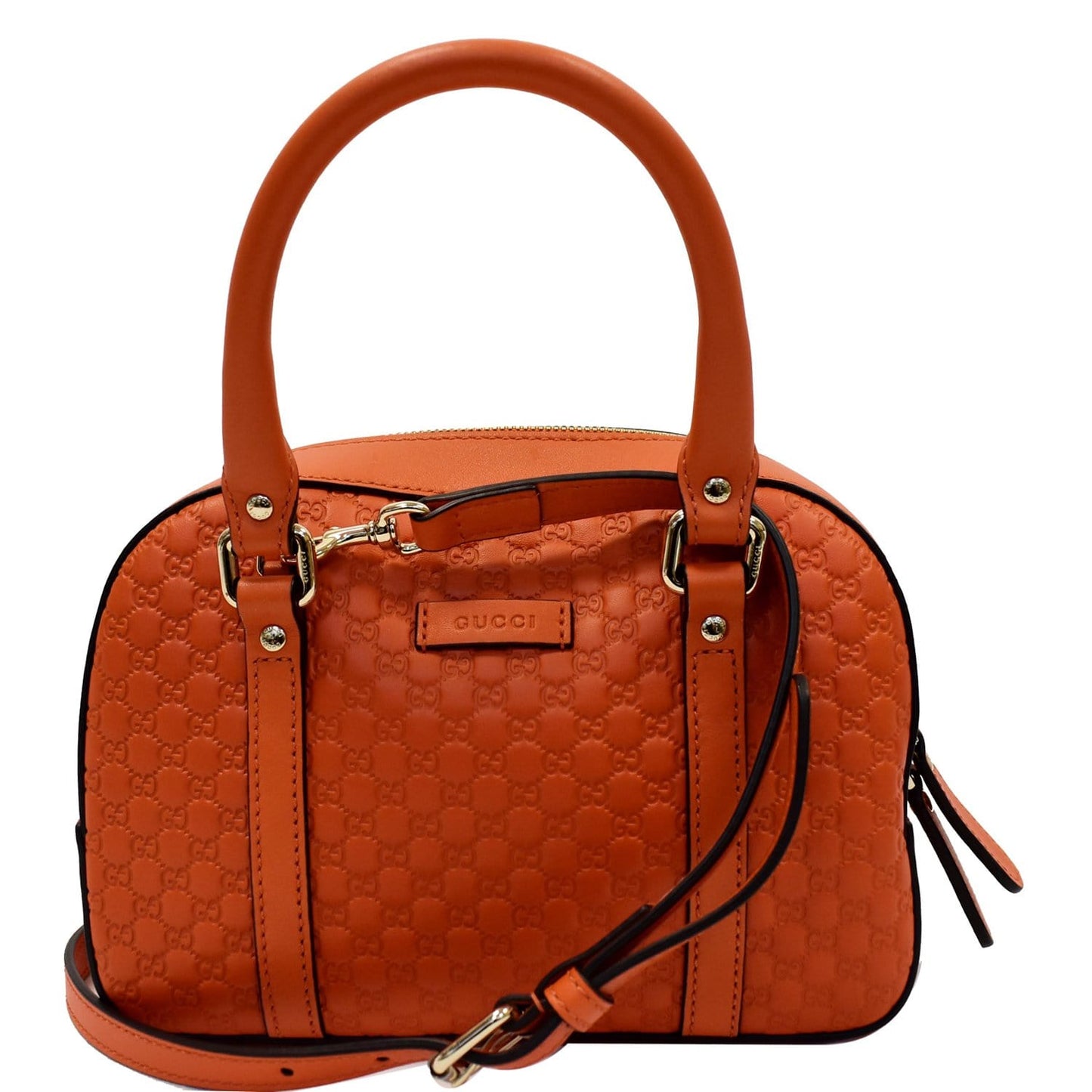 Gucci Microssima Crossbody Bag Orange Leather Small
