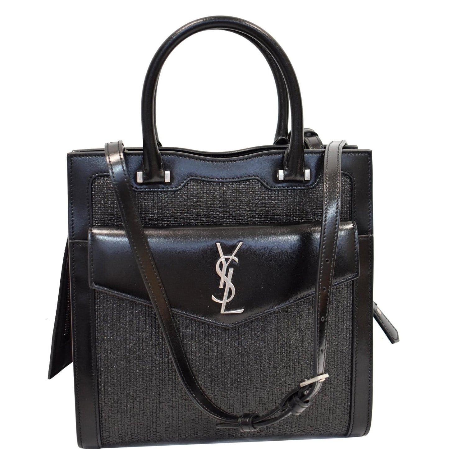 YSL Saint Laurent Saint Uptown Small Tote Bag Leather Canvas