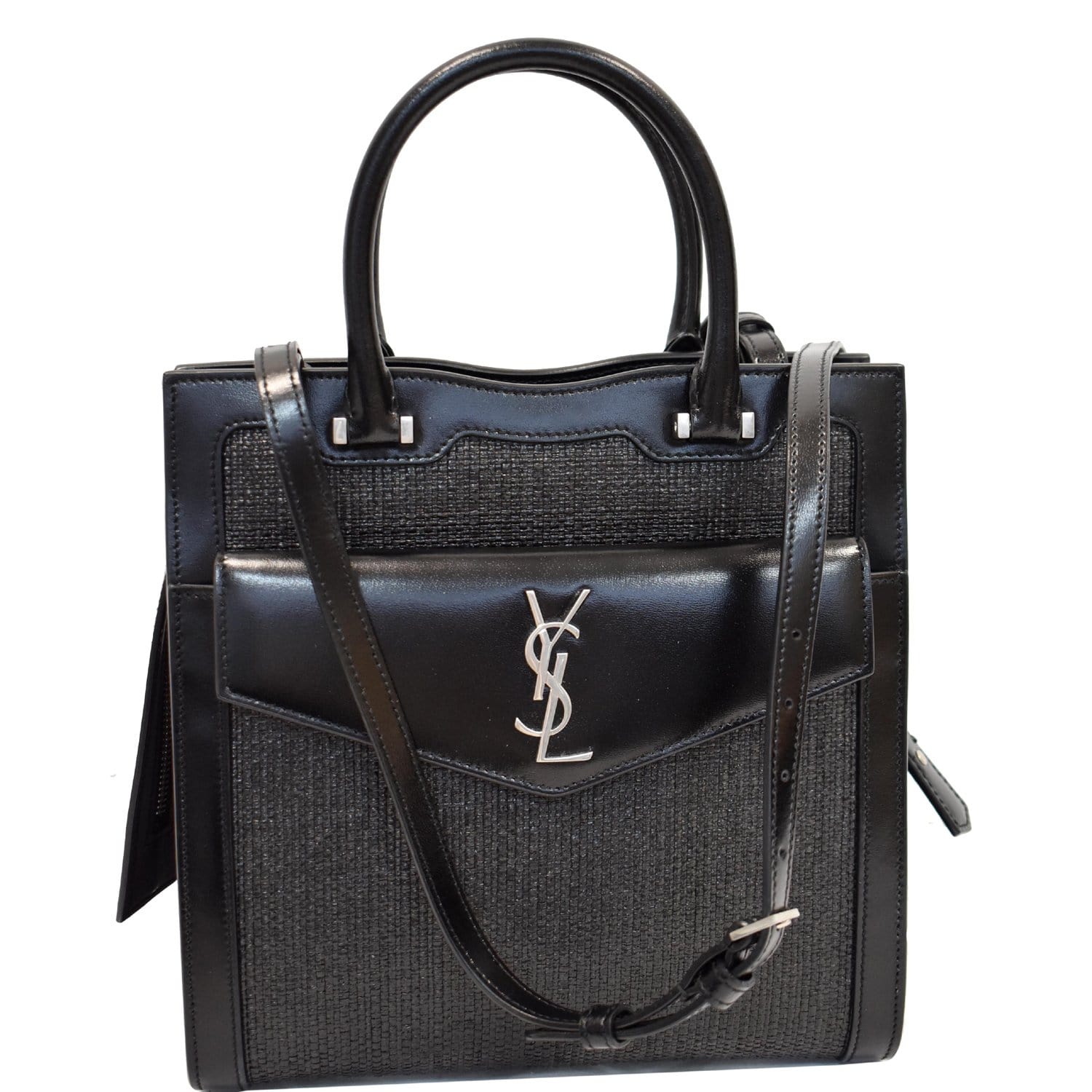 YSL Saint Laurent Saint Uptown Small Tote Bag Leather Canvas