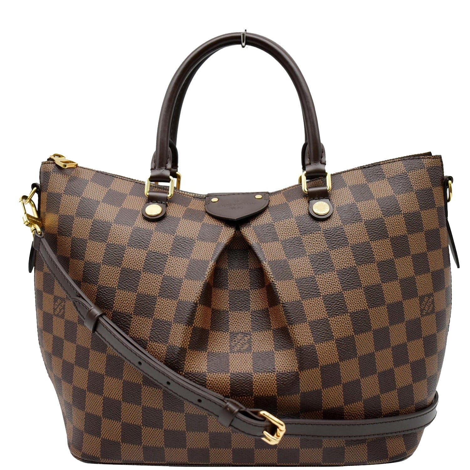 Louis Siena Mm Damier Ebene Shoulder Bag Brown
