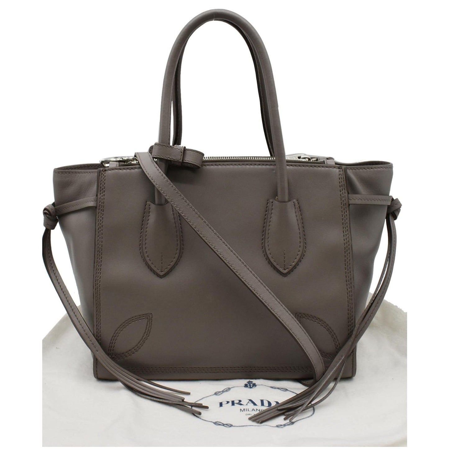Prada City Sport 2Way Shoulder Bag Grey Leather