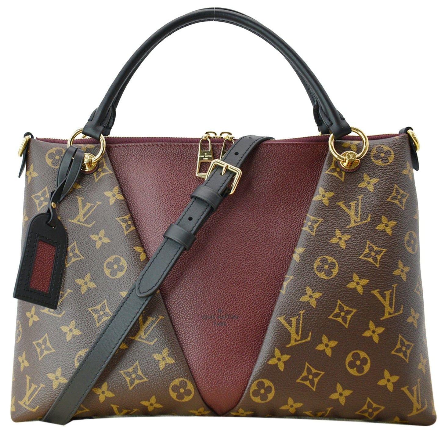 Louis Mm Tote Shoulder Bag Bordeaux Canvas Monogram