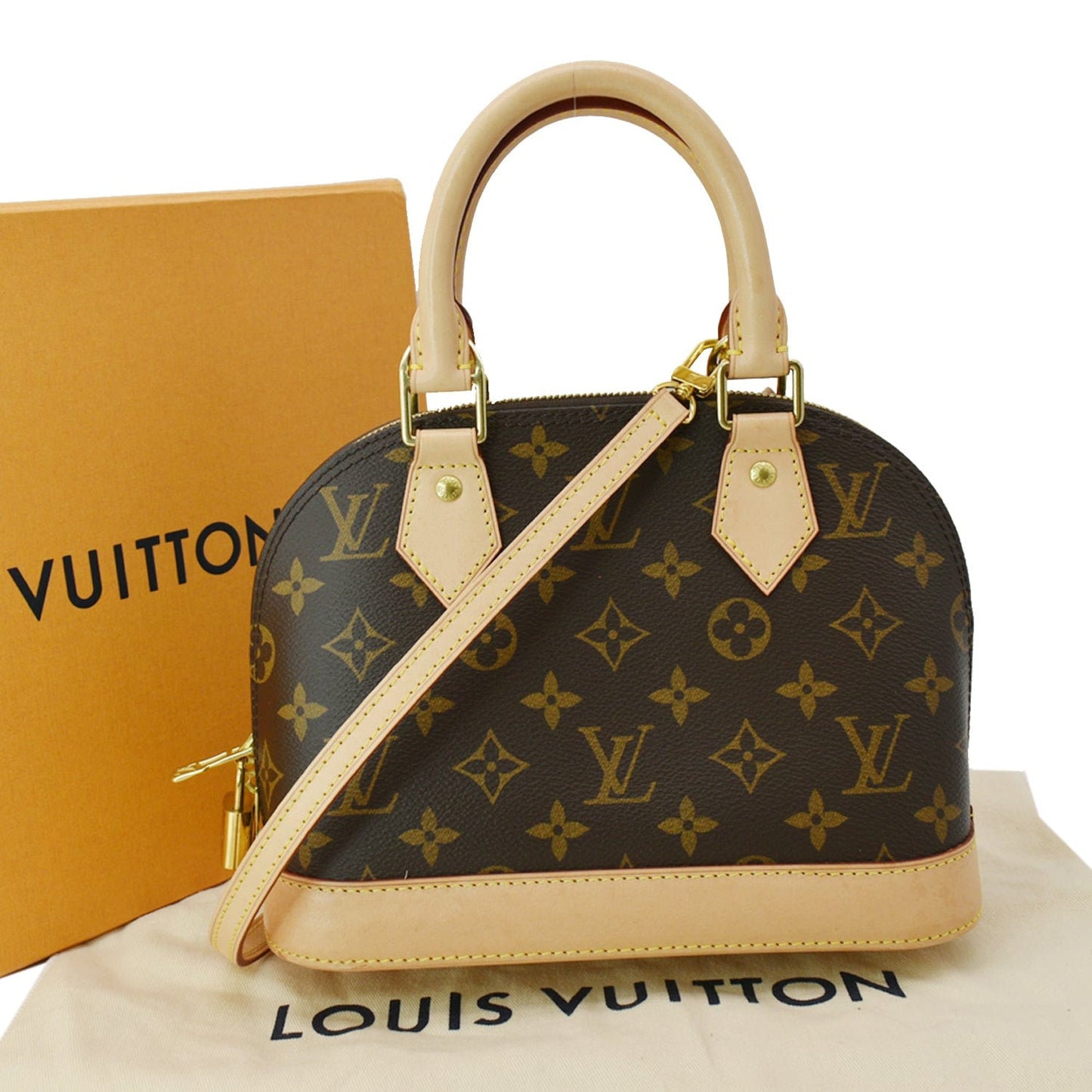 Louis Alma Bb Satchel Crossbody Bag Canvas Monogram