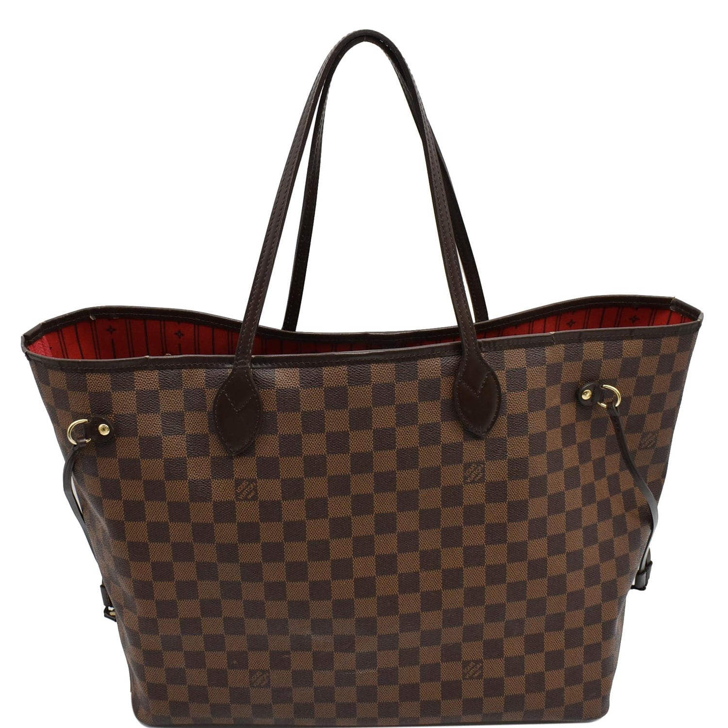 Louis Neverfull Gm Damier Ebene Tote Bag Brown