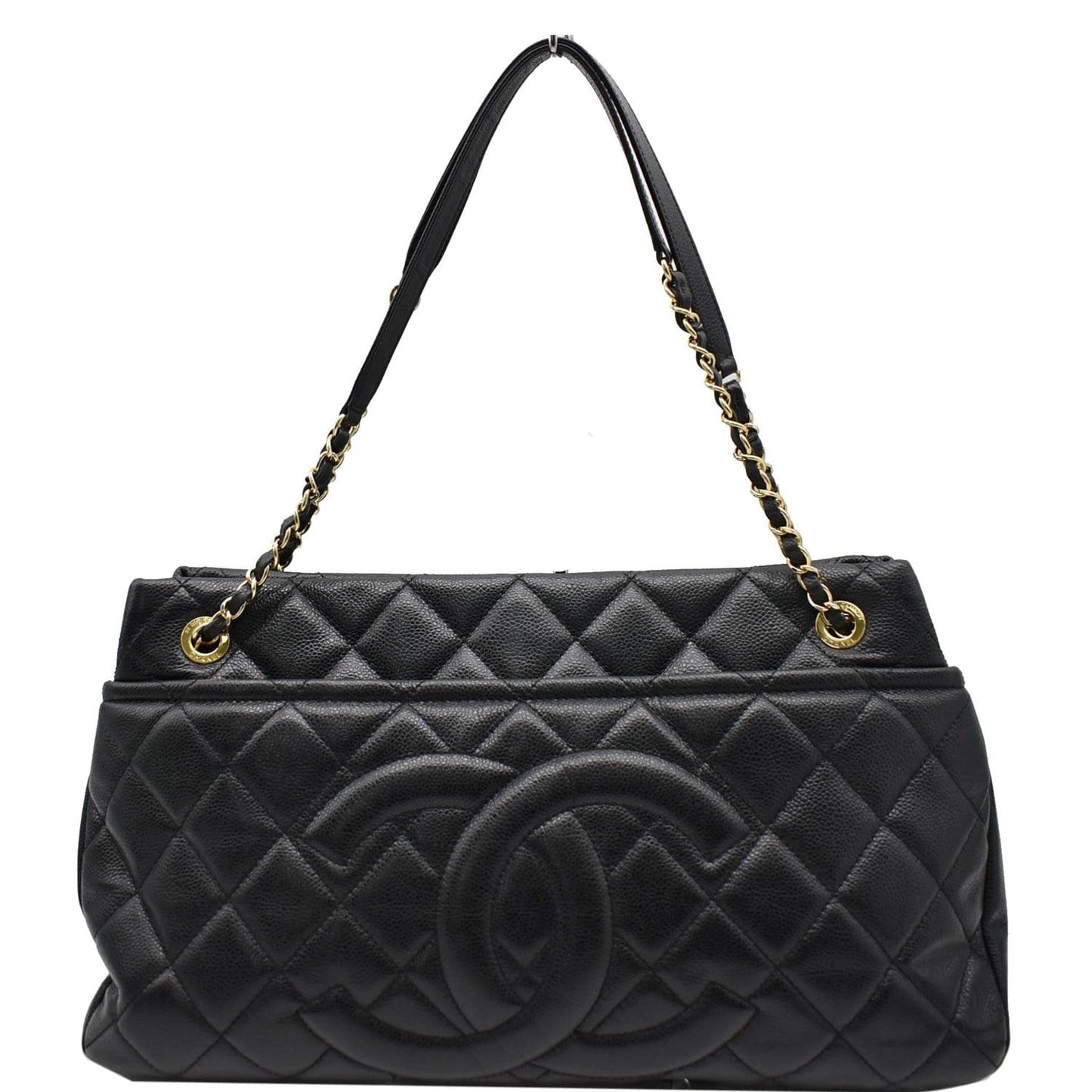Chanel Timeless Cc Soft Caviar Shopping Tote Bag Leather Quilted