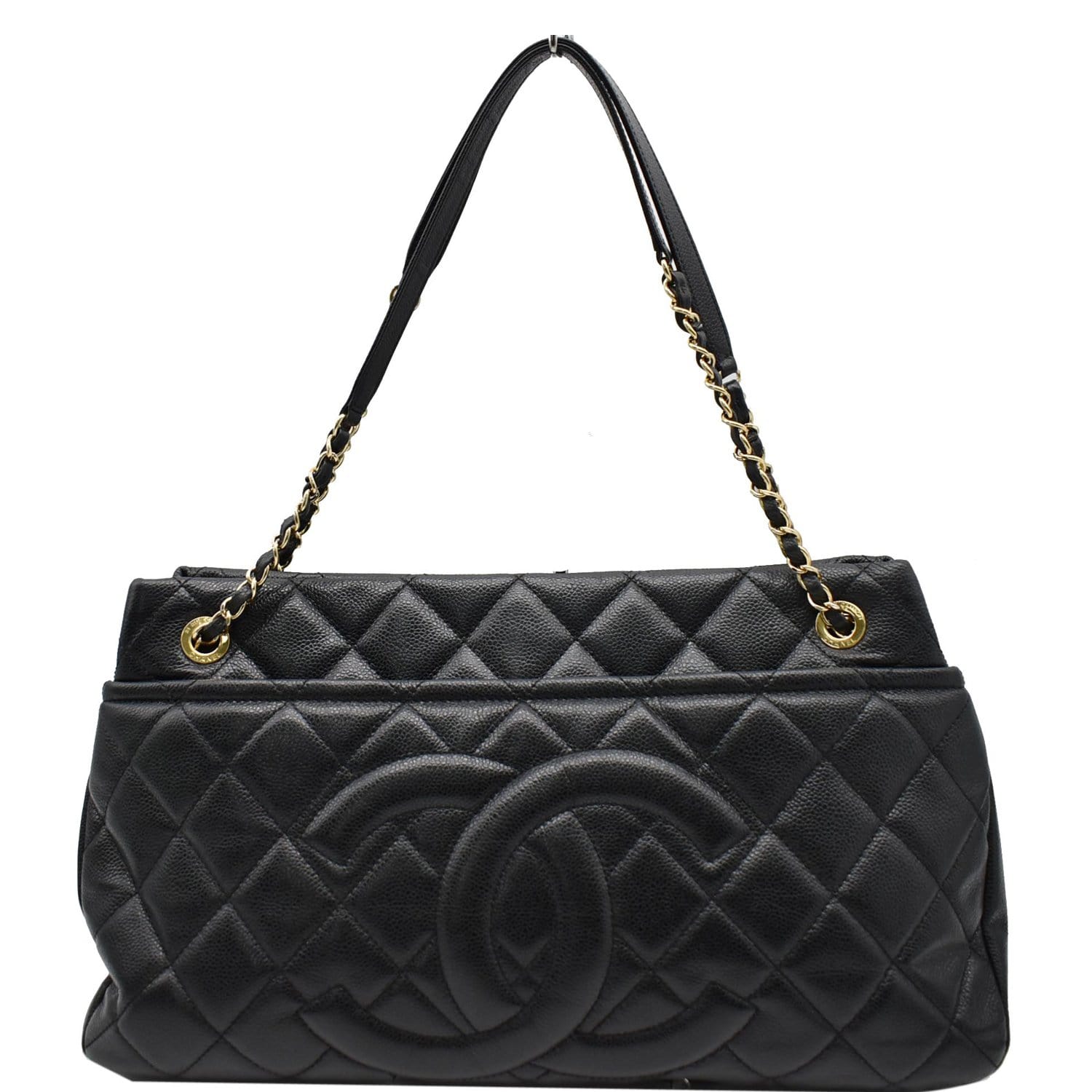 Chanel Timeless Cc Soft Caviar Shopping Tote Bag Leather Quilted