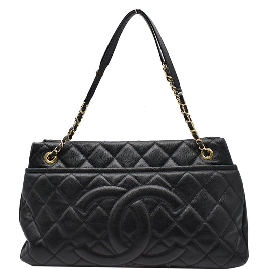 Chanel Timeless Cc Soft Caviar Shopping Tote Bag Leather Quilted