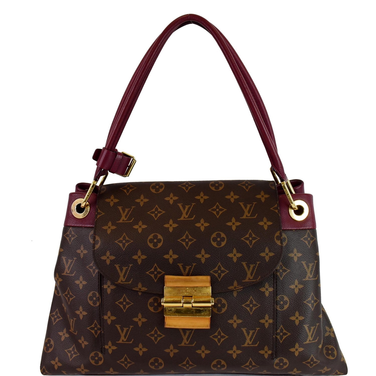 Louis Olympe Satchel Shoulder Bag Aurore Canvas Monogram