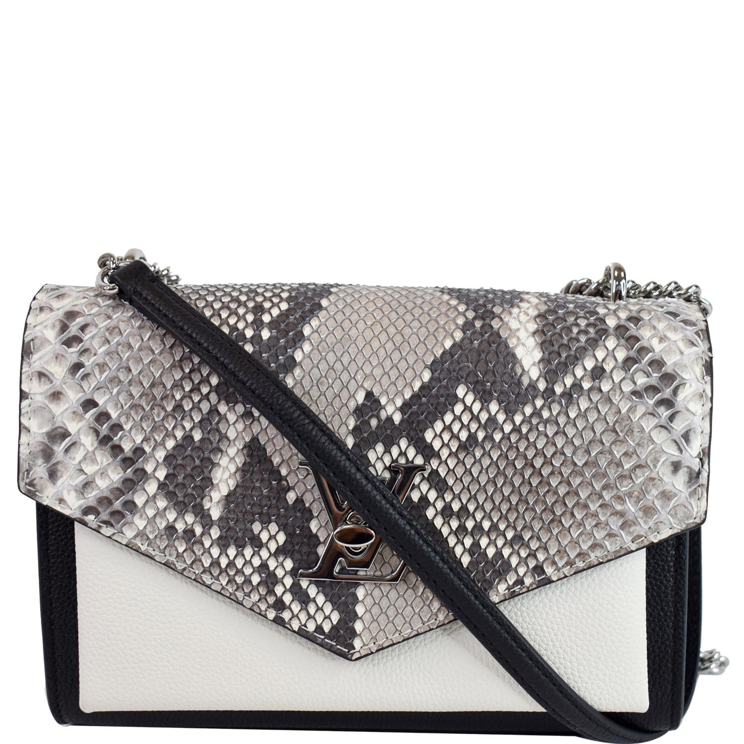 Louis Mylockme Bb Python Crossbody Bag Leather Black Bag Black