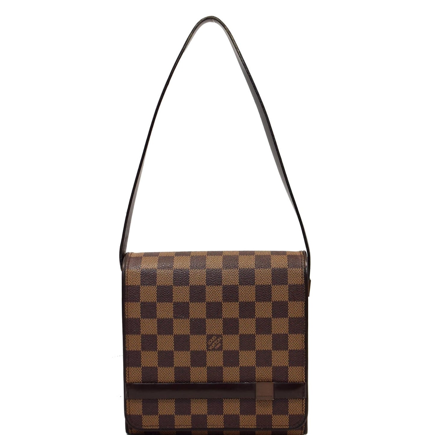 Louis Tribeca Damier Ebene Shoulder Bag Brown Mini