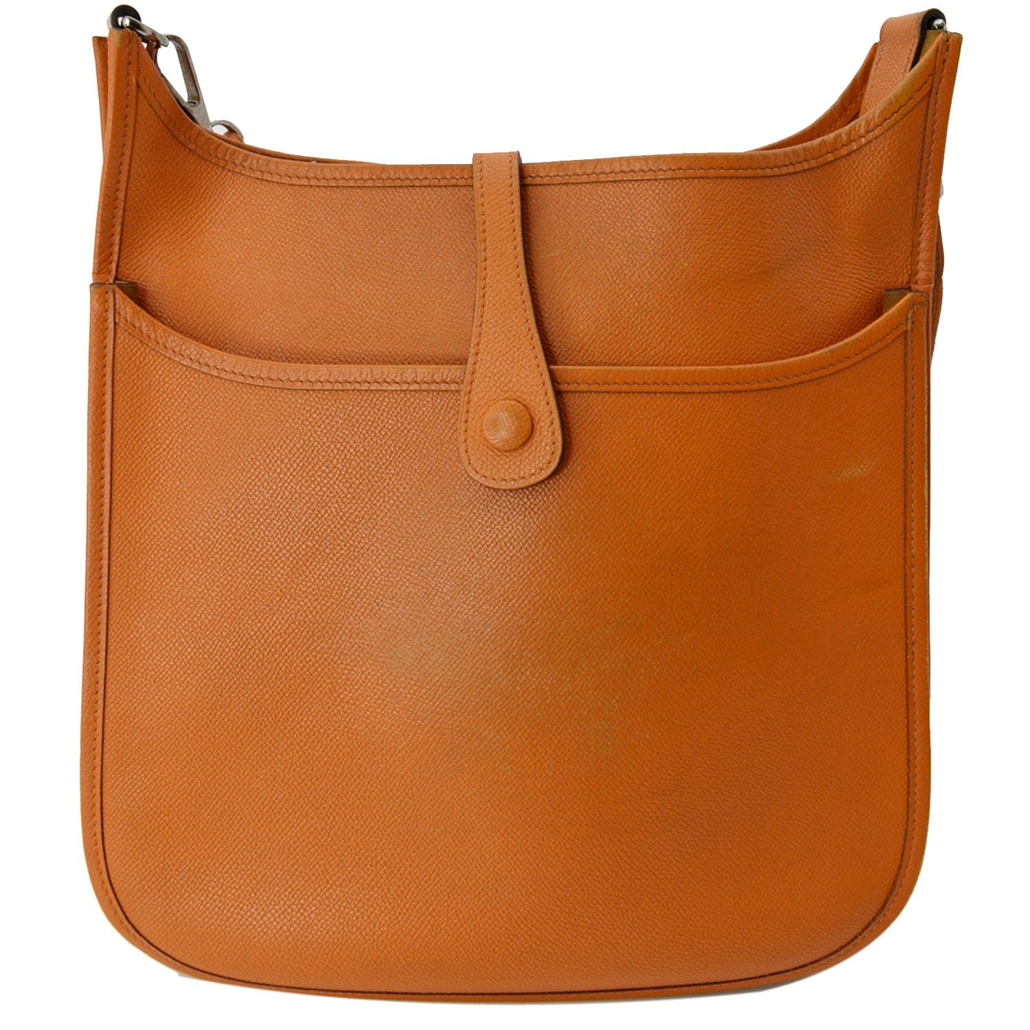 Hermes Evelyne Pm Clemence Crossbody Bag Orange Leather