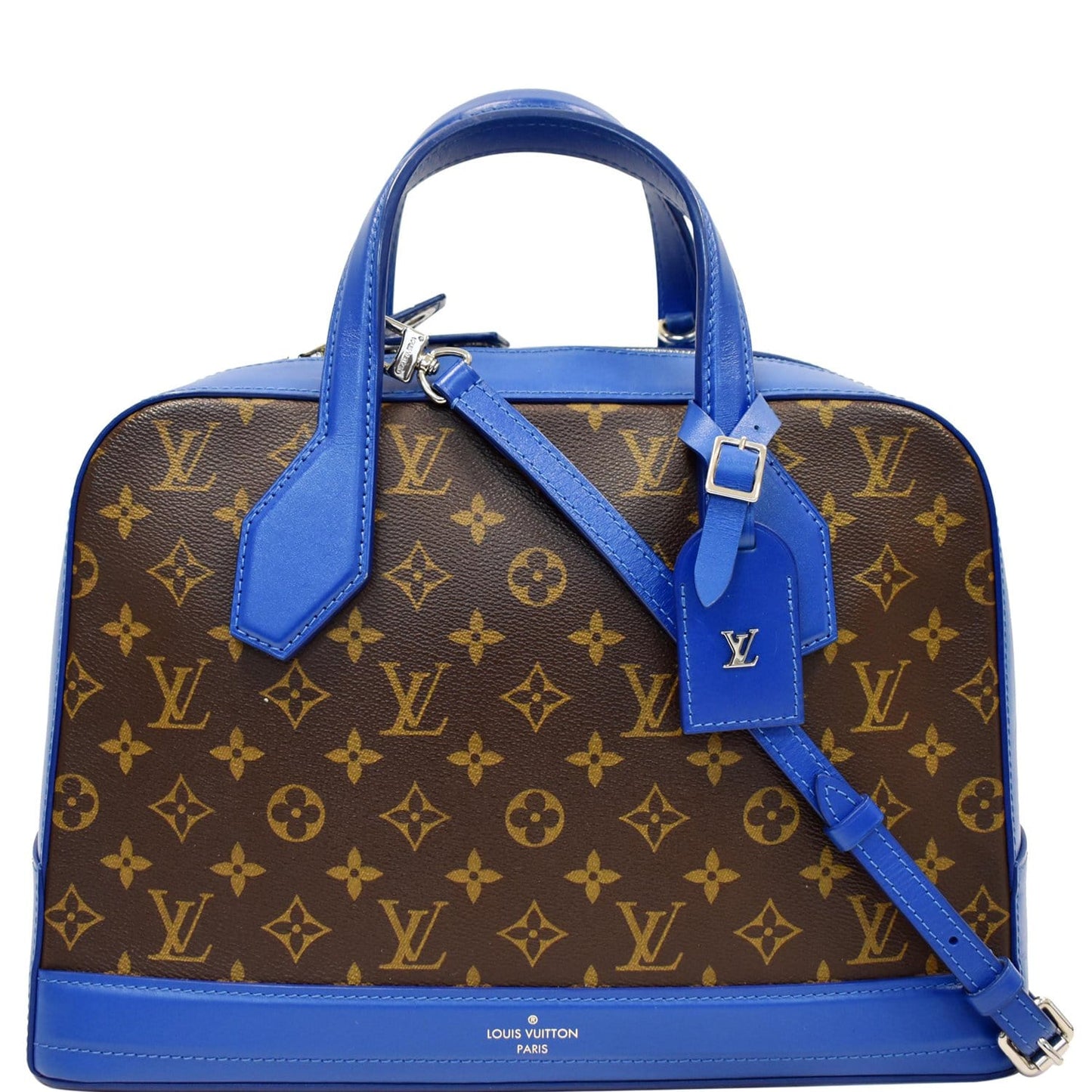 Louis Dora Mm Shoulder Bag Canvas Monogram Bag Blue