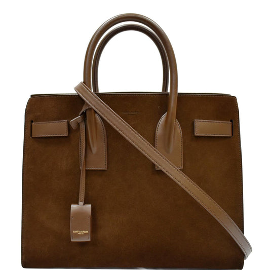 YSL Saint Laurent Saint Sac De Jour Tote Shoulder Bag Leather Suede