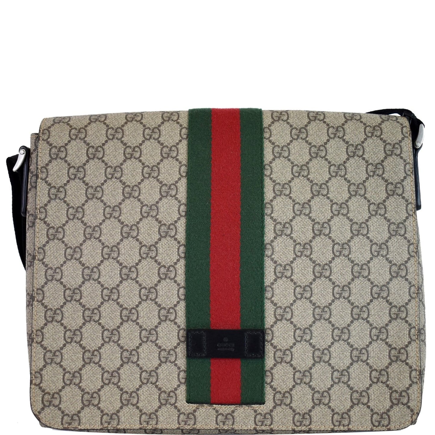 Gucci Supreme Web Messenger Bag Monogram Beige Crossbody Bag