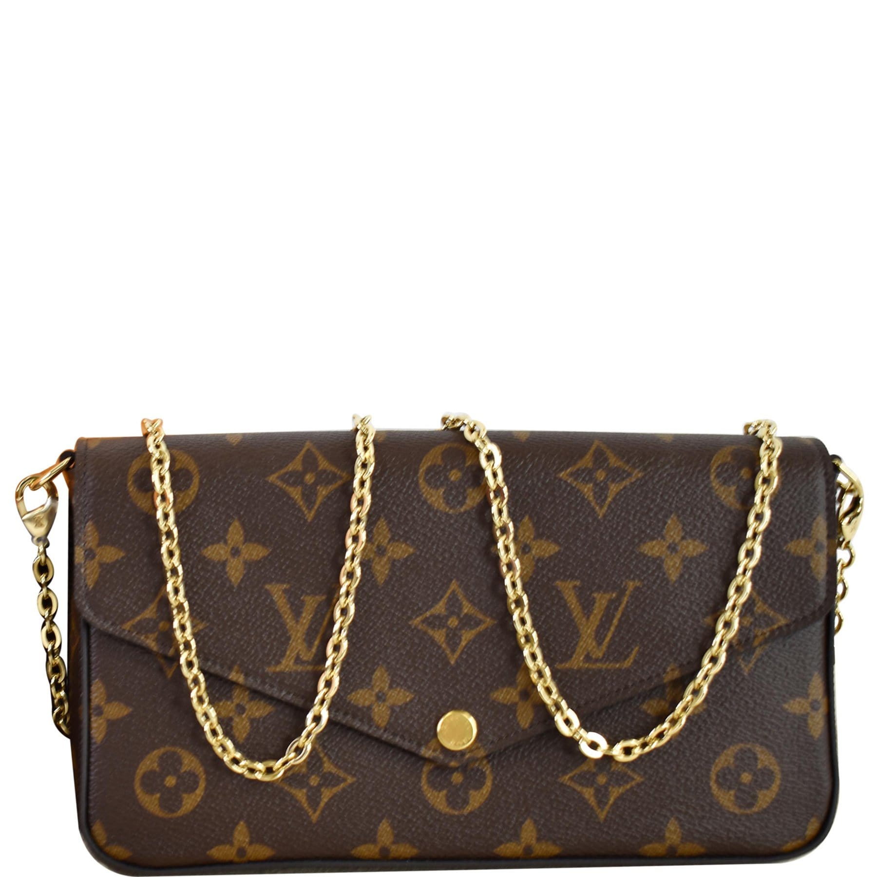 Louis Pochette Felicie Crossbody Bag Canvas Monogram Brown 4