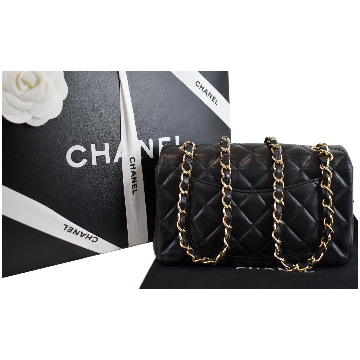 Chanel Mini Rectangular Flap Lambskin Shoulder Bag Leather Quilted