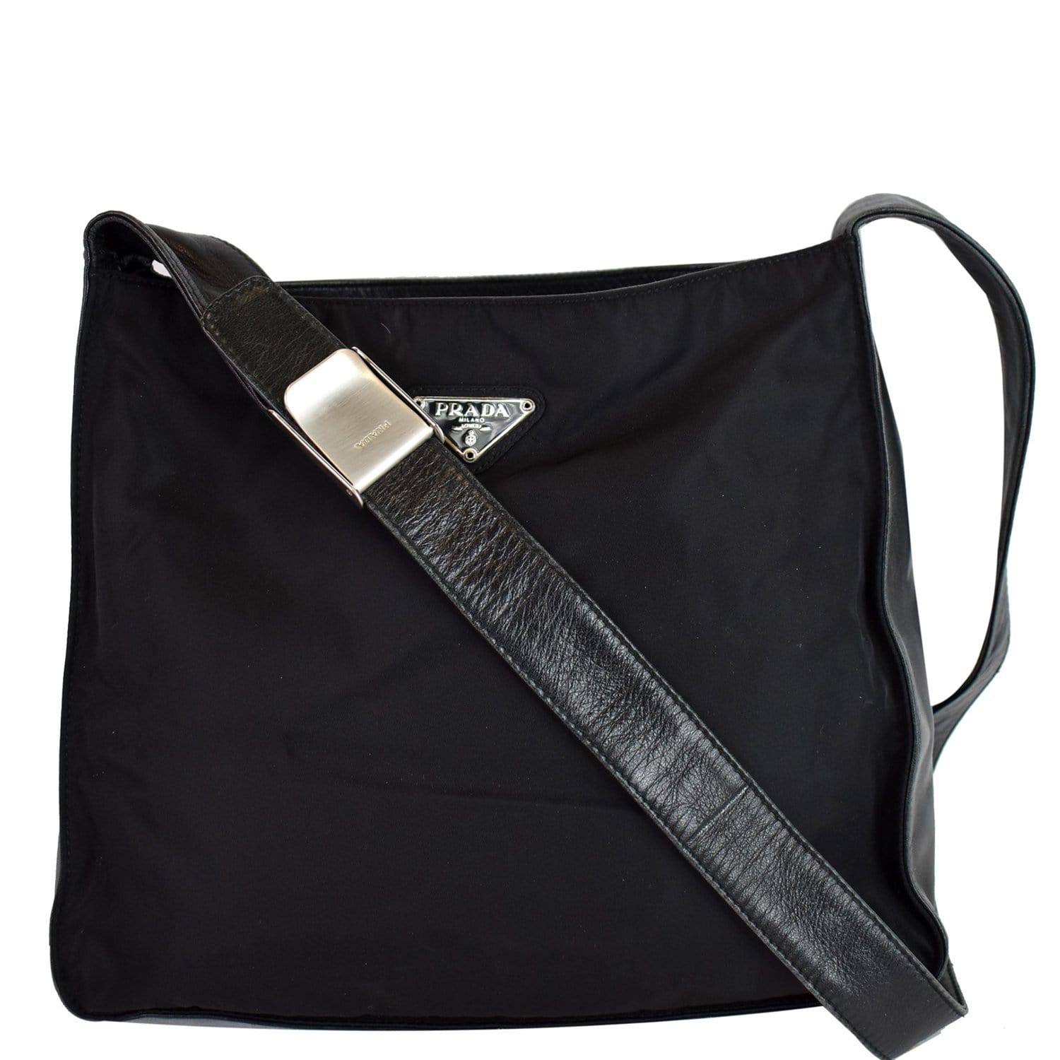 Prada Strap Shoulder Bag Leather Nylon
