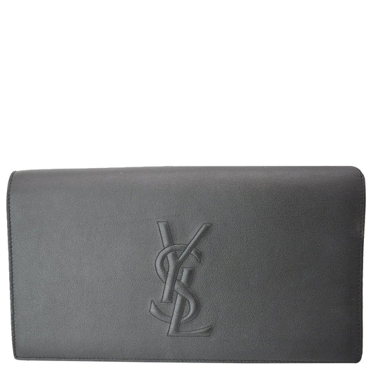 YSL Saint Laurent Saint Clutch Wallet Leather Black Clutch Bag