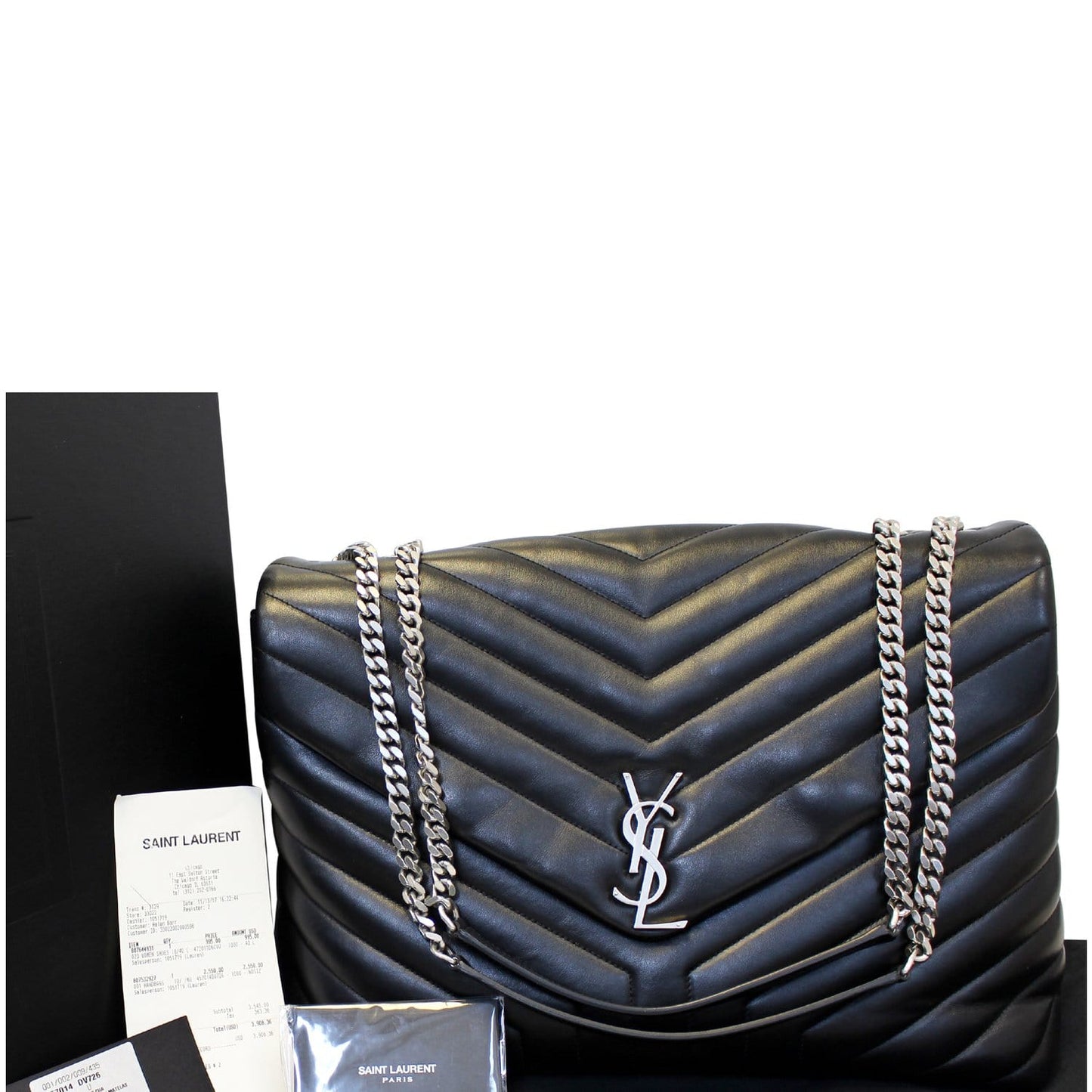 YSL Saint Laurent Saint Loulou Calfskin Shoulder Bag Matelasse Large