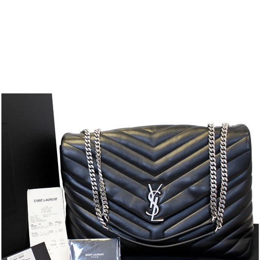 YSL Saint Laurent Saint Loulou Calfskin Shoulder Bag Matelasse Large