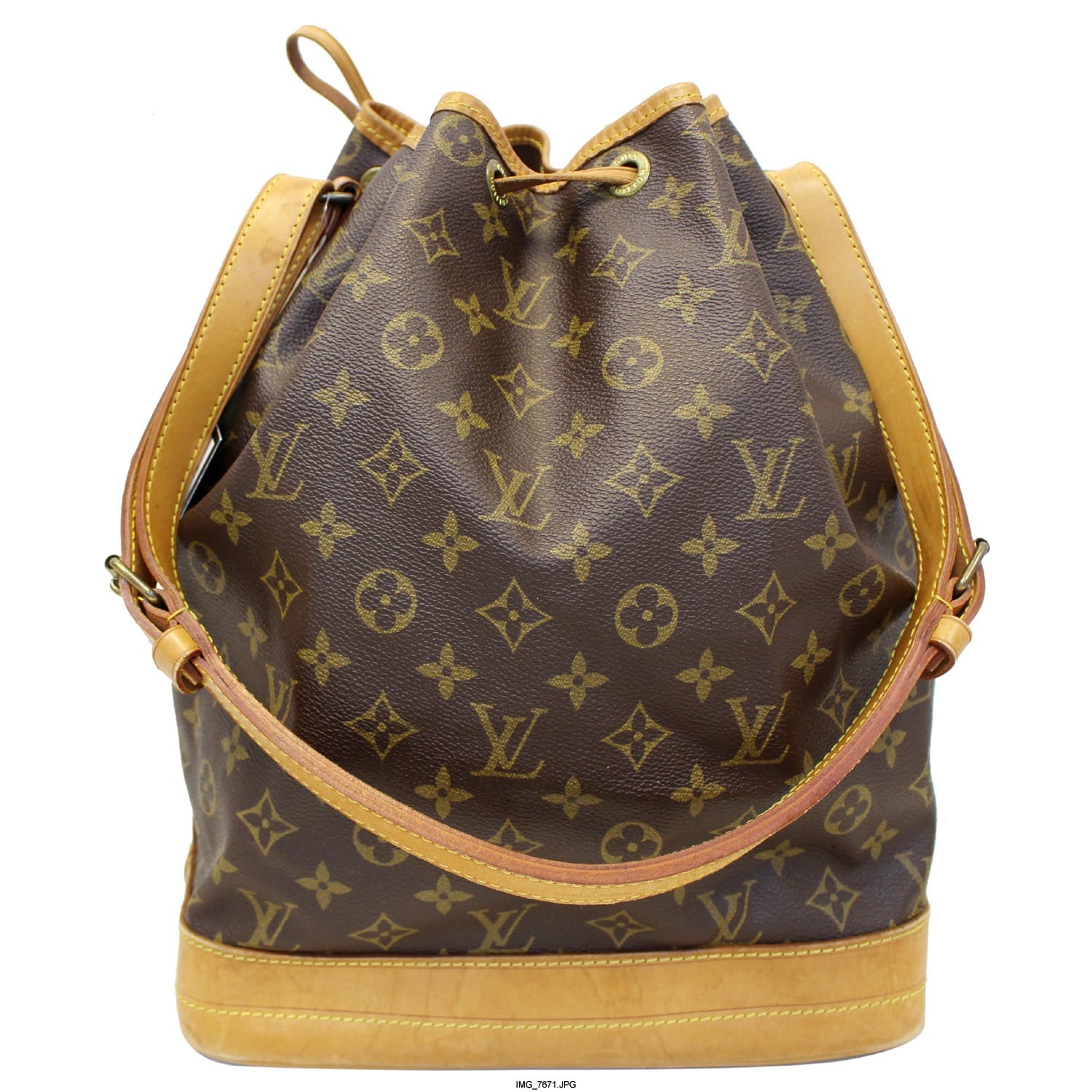 Louis Large Noe Shoulder Bag Canvas Monogram Brown Tt2816