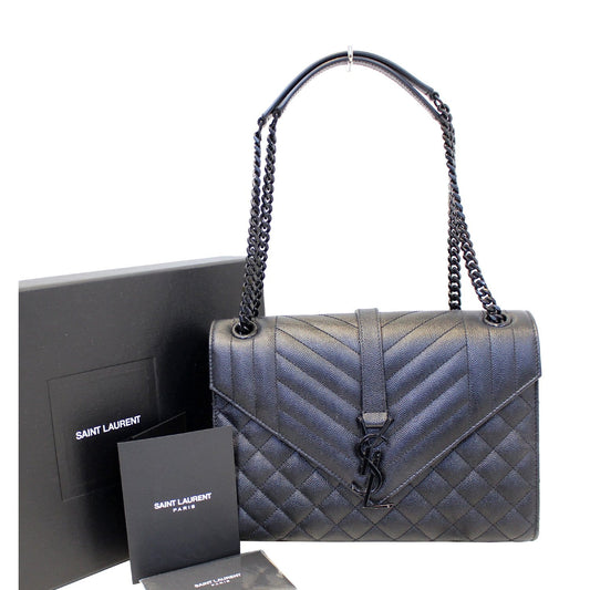 YSL Saint Laurent Saint Laurent Envelope Shoulder Bag Black Medium