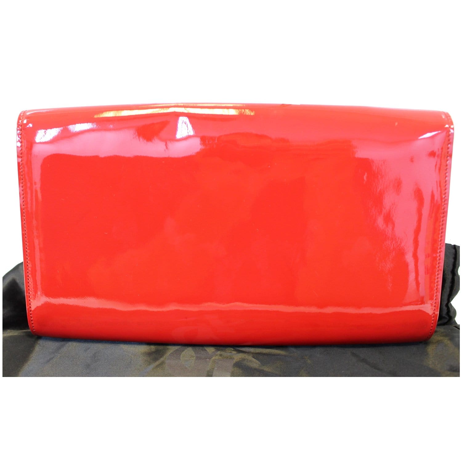 YSL Saint Laurent Saint Belle De Jour Patent Clutch Bag Leather Red