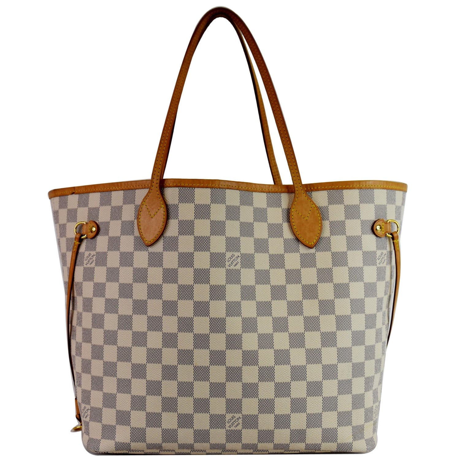 Louis Neverfull Mm Damier Azur Tote Shoulder White Shoulder Bag