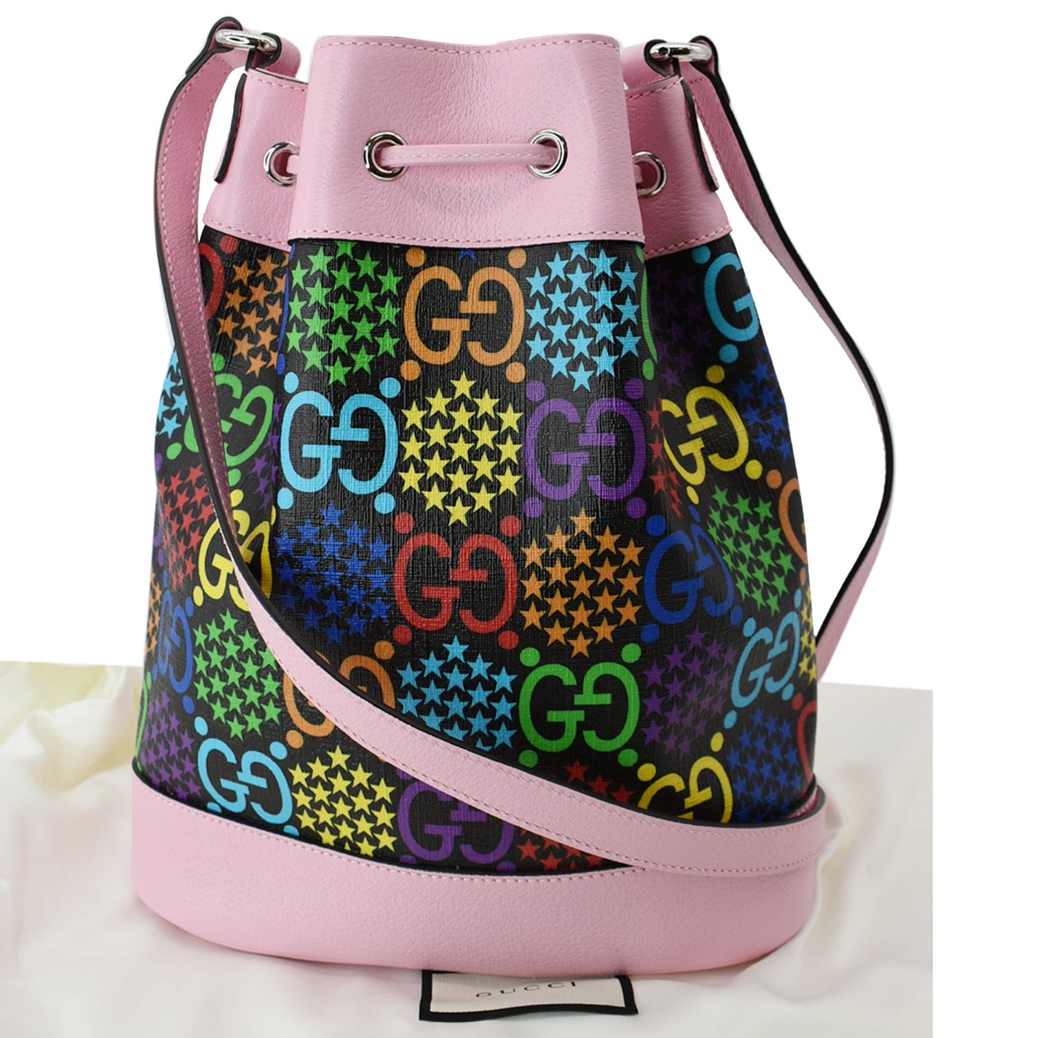 Gucci Psychedelic Shoulder Bag Multicolor Leather Bucket