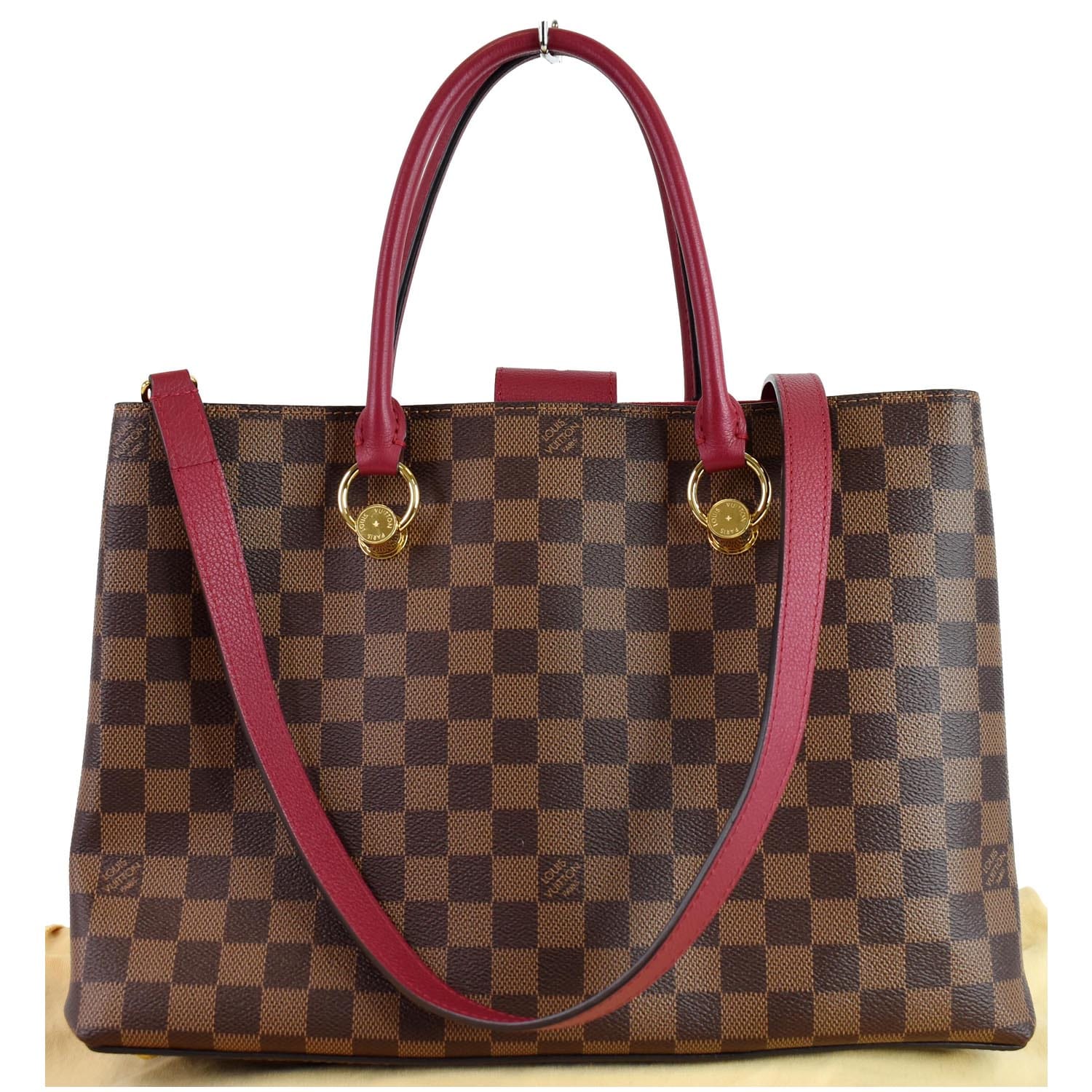 LV Louis Riverside Damier Ebene Shoulder Bag Red