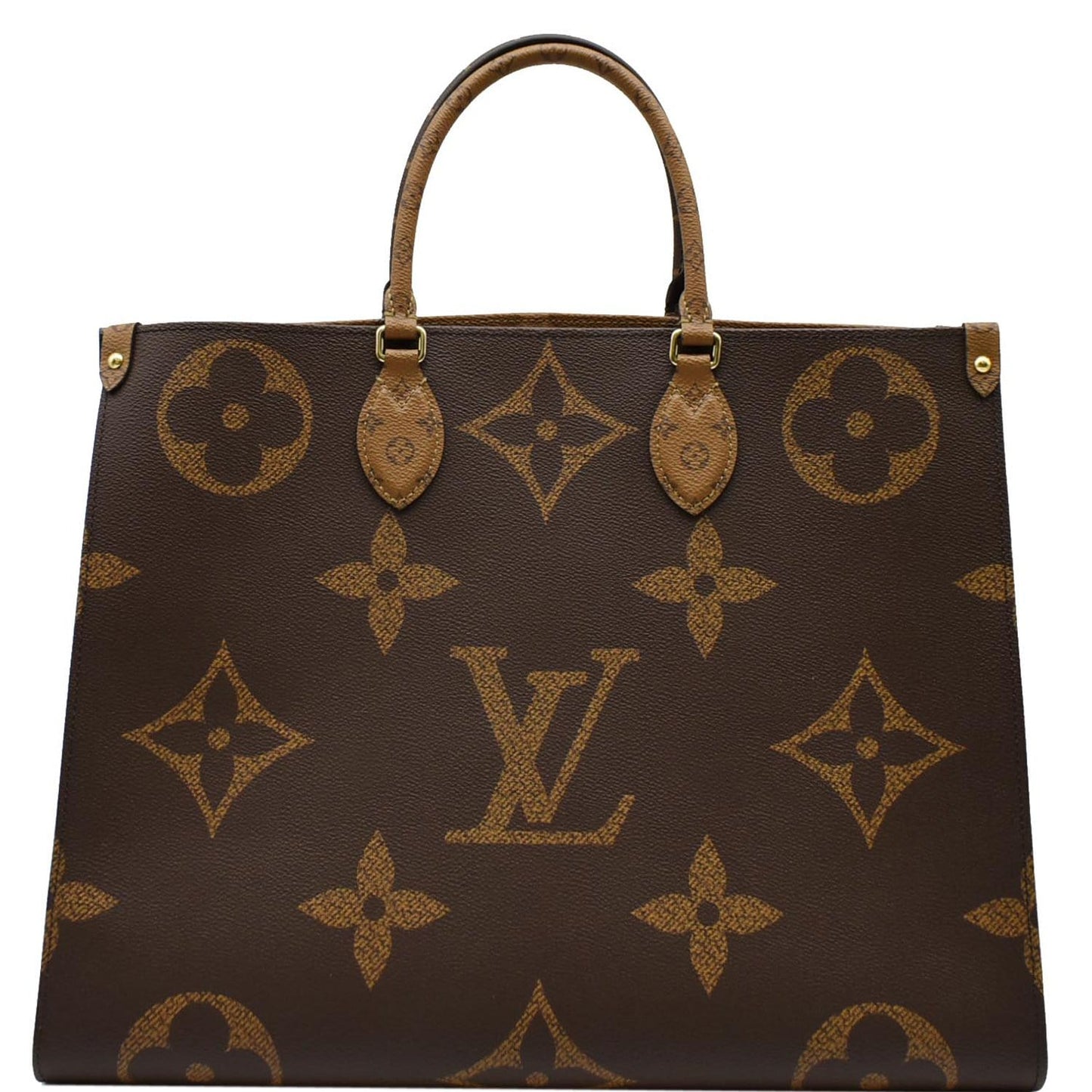 Louis Onthego Gm Giant Tote Shoulder Bag Canvas Monogram Bag Brown