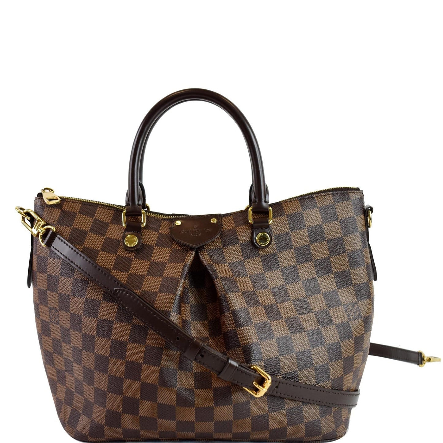 Louis Siena Pm Damier Ebene Shoulder Bag Brown Brown 1