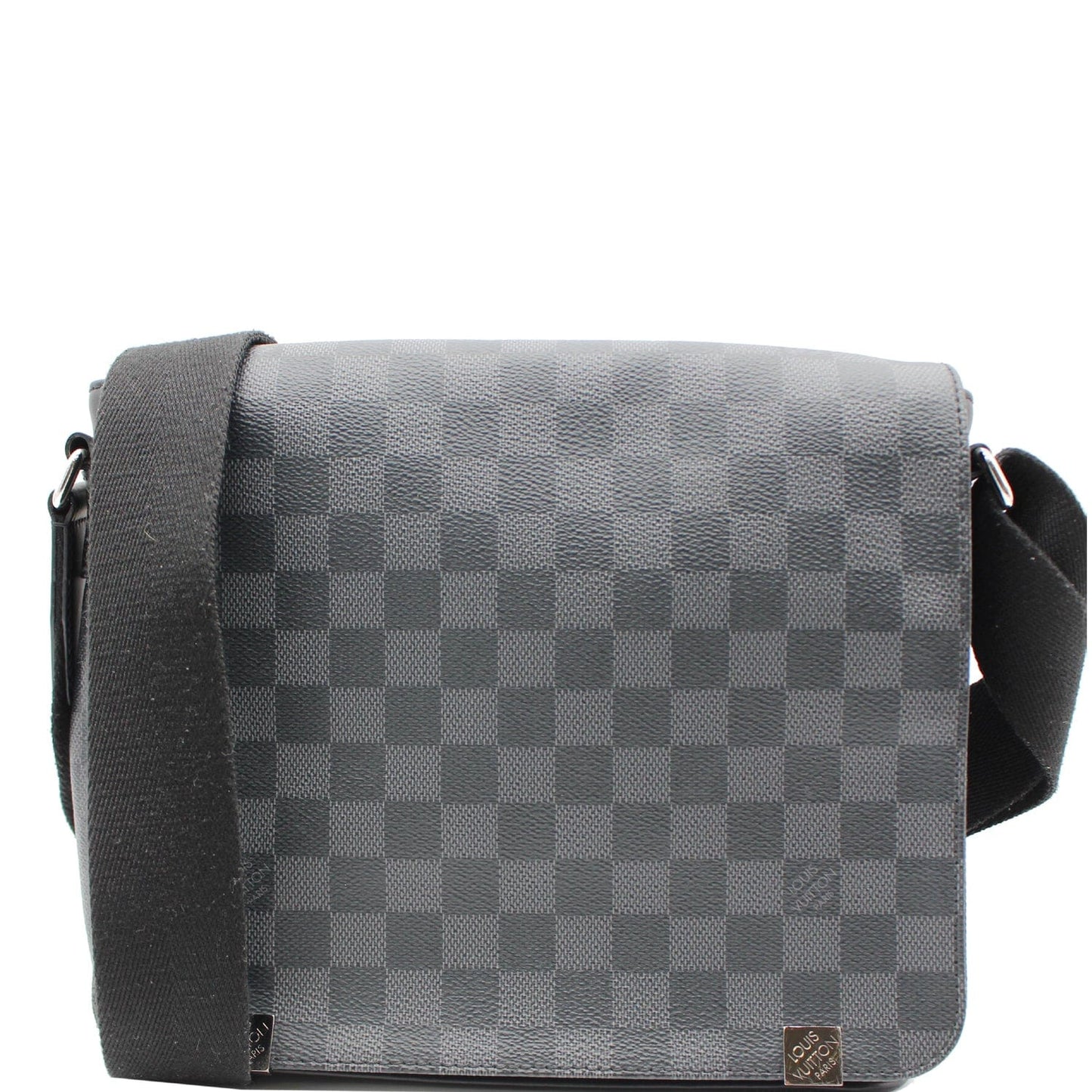 Louis District Mm Damier Graphite Messenger Bag Black Crossbody Bag