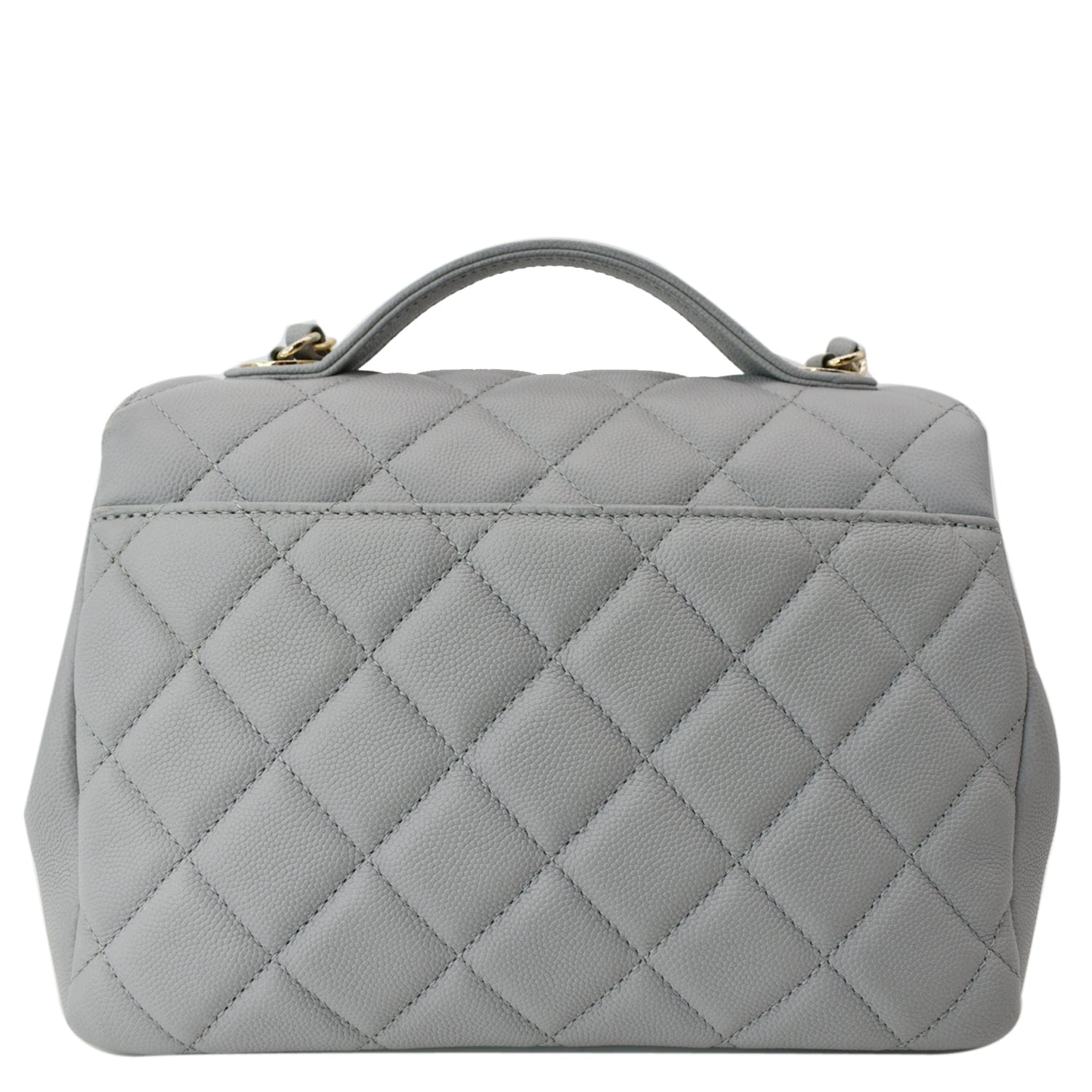 Chanel Business Affinity Caviar Crossbody Bag Gray Quilted Medium