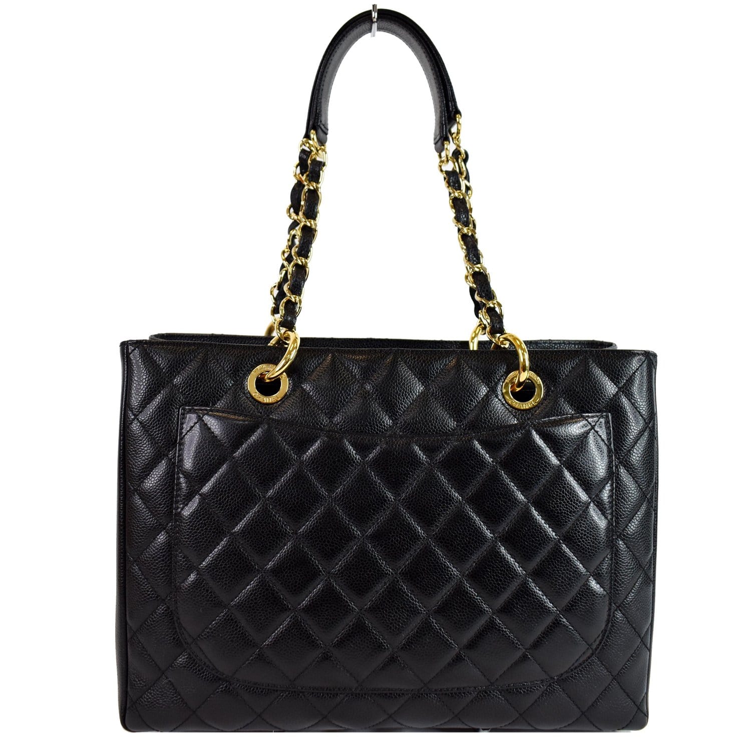 Chanel Grand Shopping Gst Caviar Tote Bag Leather Black Grand Shopping