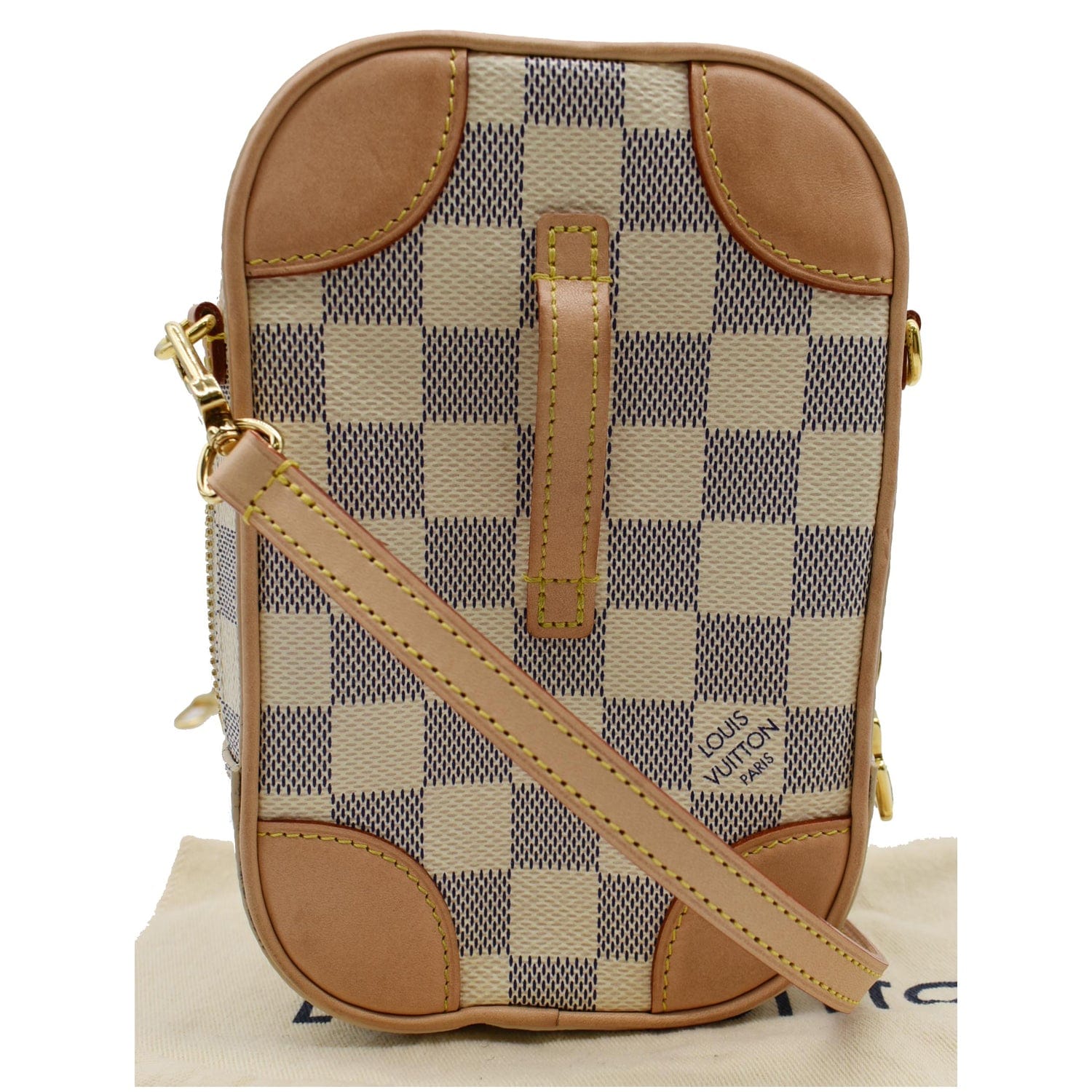 Louis Neokapi Damier Azur Shoulder Bag White Crossbody Bag