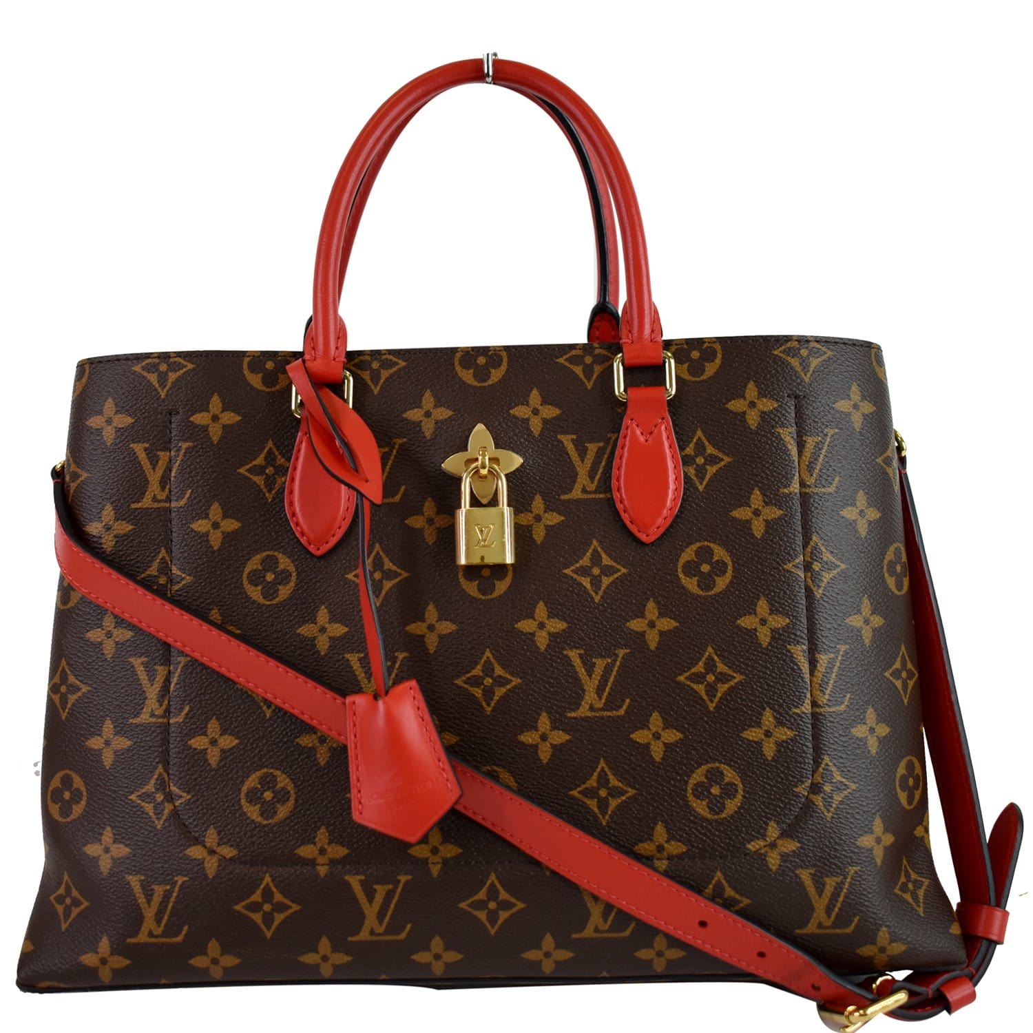 Louis Flower Tote Shoulder Bag Canvas Monogram