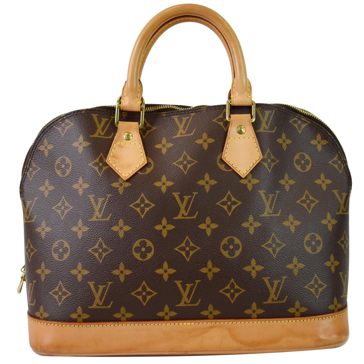 Louis Alma Pm Satchel Bag Canvas Monogram Travel Bag Brown 1