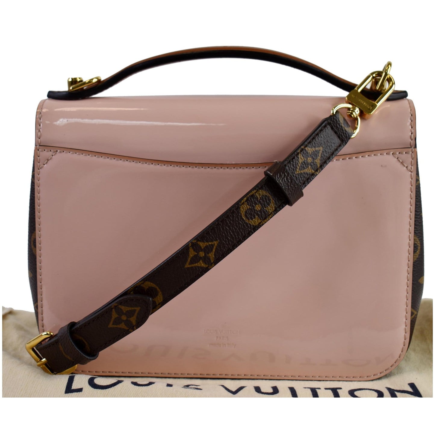 Louis Cherrywood Bb Patent Shoulder Bag Rose Leather