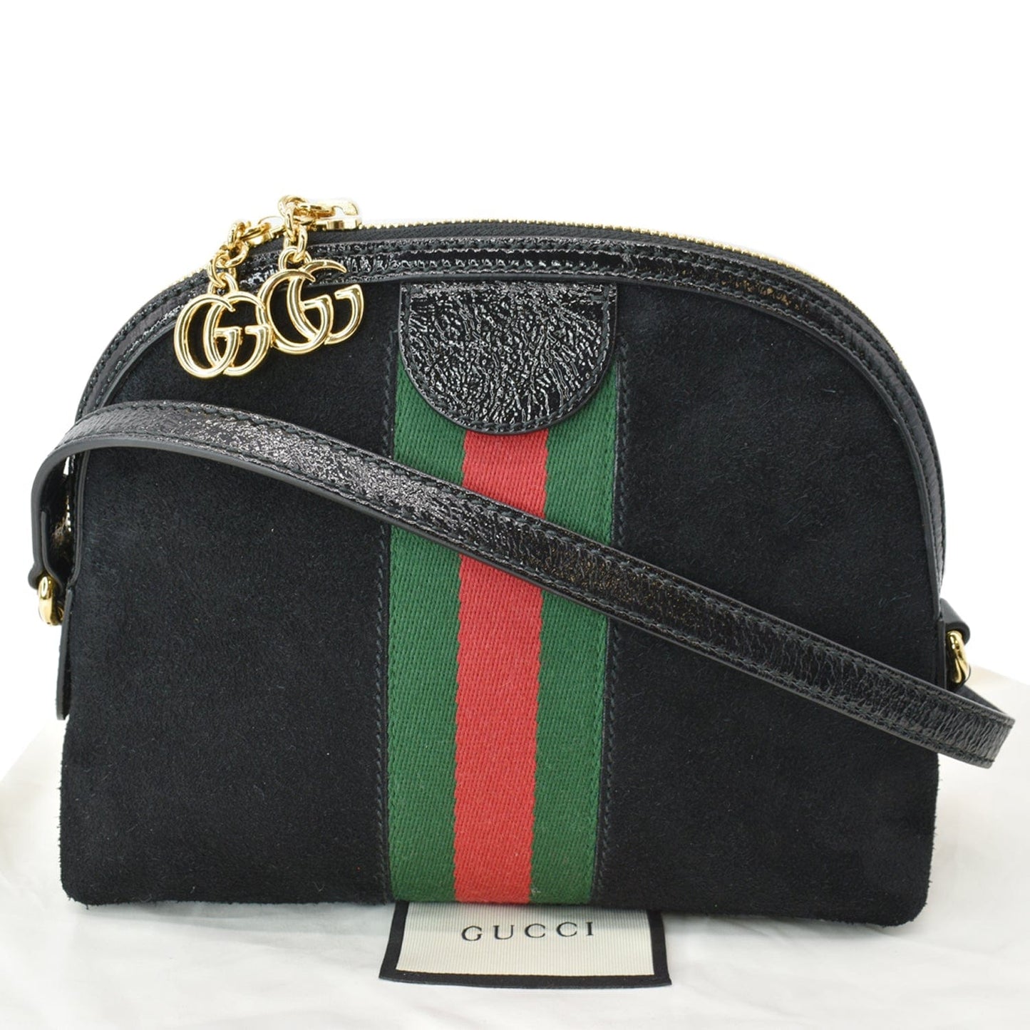 Gucci Ophidia Shoulder Bag Suede Black